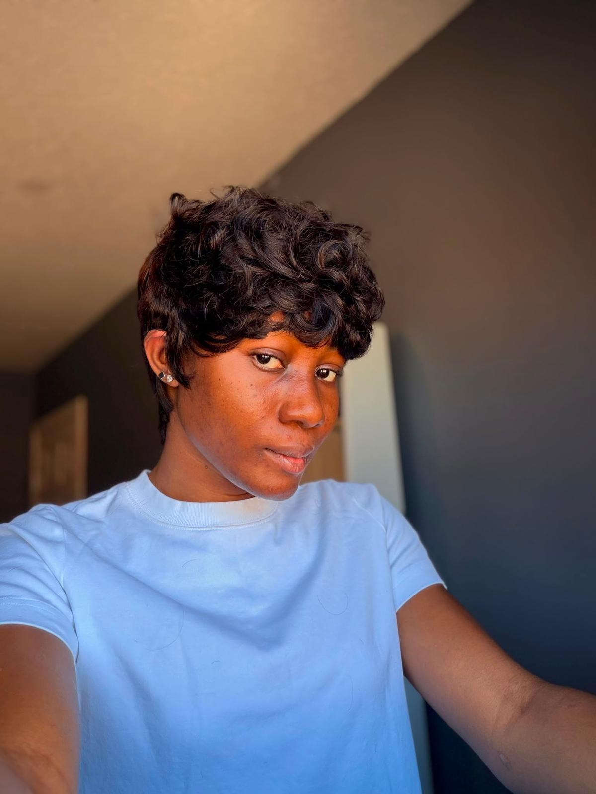 Curly pixie cut wig